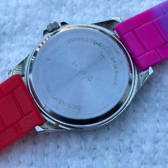 Accutime Watch Analog Multi Color Rubber Band Unisex Wrist Watch - Picture 9 of 9